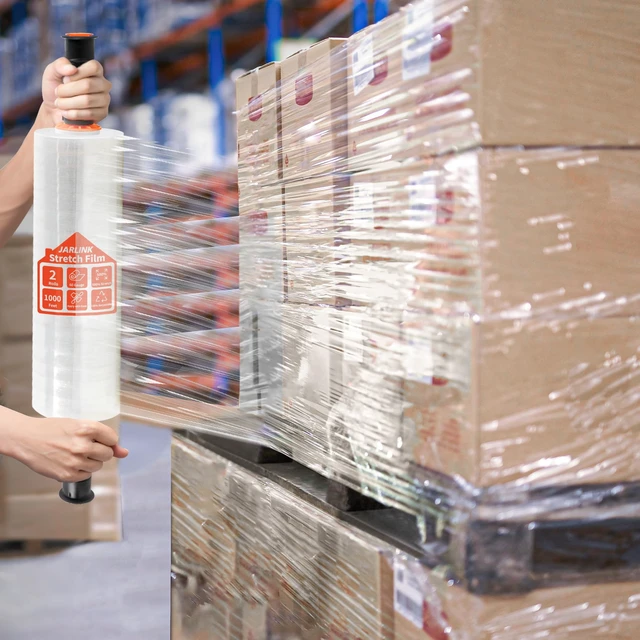 Alt view image 7 of 7 - Stretch Film, 15" x 1000' Shrink Pallet Wrap W/Handles, 60 Gauge | 4 Pack Clear stretch wrap Rolls, Industrial Strength Heavy Duty Plastic Stretch Wrap Moving, Packing, and Shipping.