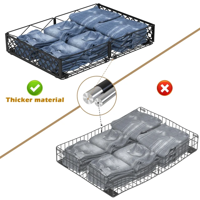 Alt view image 5 of 7 - Under Bed Storage with Wheels, Low Profile Rolling Organizer Bins | Ultra-low 5.4" Height, 360° Swivel Casters, Strong Metal Containers Hold Shoes, Clothing, Toys, Dorm & Home Use, 2 Pack