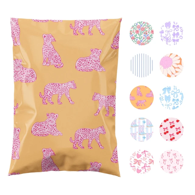 Alt view image 2 of 6 - Poly Mailers 14.5x19, Pink Leopard, 100 Pack | Heavy Duty, Waterproof, Self Seal, Tear Resistant, Shipping Bags for Small Business Packaging, Bulk Mailing Envelopes