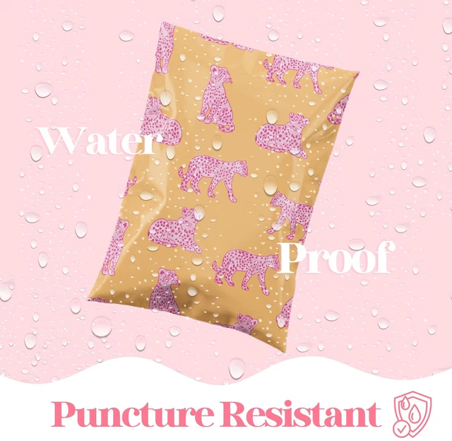 Alt view image 5 of 6 - Poly Mailers 14.5x19, Pink Leopard, 100 Pack | Heavy Duty, Waterproof, Self Seal, Tear Resistant, Shipping Bags for Small Business Packaging, Bulk Mailing Envelopes