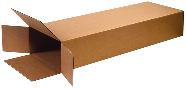 Main image of Heavy-Duty Guitar Shipping Boxes (Pack of 5) 18" x 6" x 45" Corrugated Cardboard Box for Acoustic & Electric Guitars Professional Grade Reinforced Protection for Moving and Storage