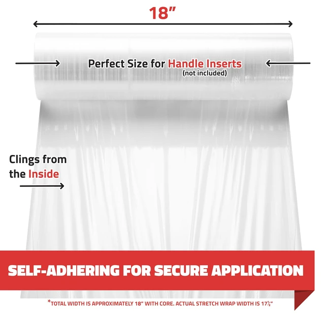 Alt view image 3 of 7 - 4 Pack Stretch Wrap 18 Inch 80 Gauge Shrink Wrap | Plastic Wrap for Moving Boxes, Furniture, Heavy Duty Industrial Strength Pallet and Moving Supplies Packing Stretch Film