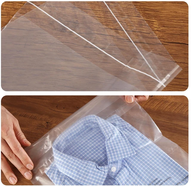 Alt view image 4 of 6 - 500 Count - 14" x 20" Clear Plastic Poly Bags with Suffocation Warning