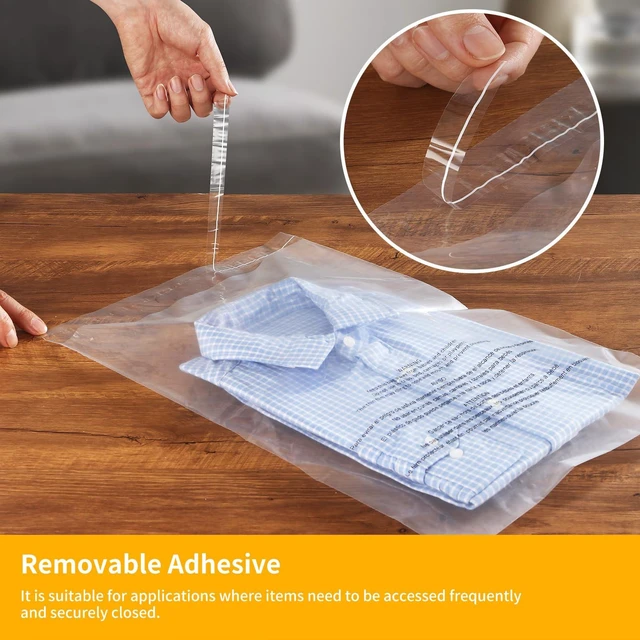 Alt view image 3 of 6 - 500 Count - 14" x 20" Clear Plastic Poly Bags with Suffocation Warning
