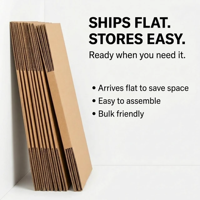 Alt view image 6 of 7 - Heavy-Duty Guitar Shipping Boxes (Pack of 5) 18" x 6" x 45" Corrugated Cardboard Box for Acoustic & Electric Guitars Professional Grade Reinforced Protection for Moving and Storage