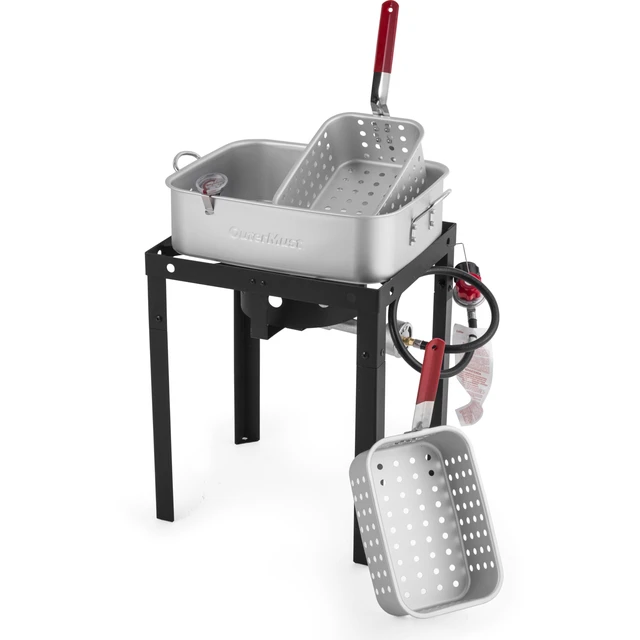 Alt view image 7 of 7 - 58,000 BTU Outdoor Fryer, 18 Qt. Deep Fryer Pot and 2 Inner Baskets, Ideal for Frying Fish, Chicken Wings, French Fries
