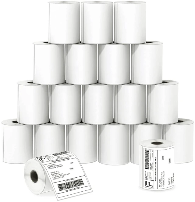 Main image of 4x6 Thermal Shipping Labels - 20 Rolls of 250, Perforated & Smudge-Proof Direct Thermal Labels Compatible with Rollo, Zebra, Munbyn |for Amazon USPS UPS FedEx Shopify (Not for Dymo/Brother)