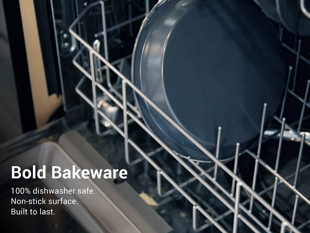 Alt view image 5 of 7 - Home 8 Piece Nesting Bakeware Set, Nonstick Cookie Sheets and Tins | 8 piece baking set, nonstick baking pan set, muffin pan, cake tins, nests into one 17.6in stack