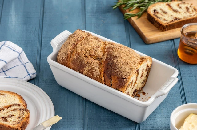 Alt view image 2 of 3 - Stoneware Heritage Loaf Pan, 9" x 5" x 3" (1.5 qt.), Cerise