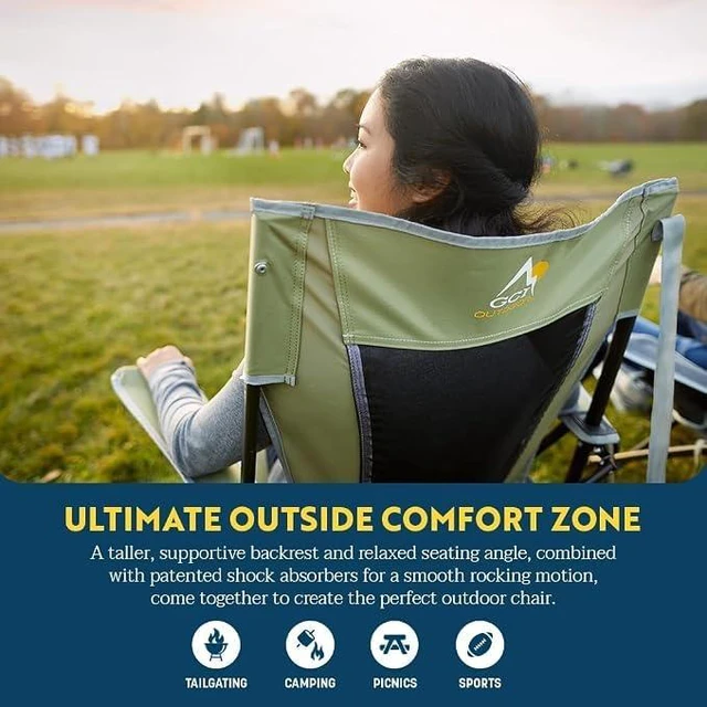 Alt view image 2 of 7 - Comfort Pro Rocker Outdoor Rocking Chair with Beverage Holder