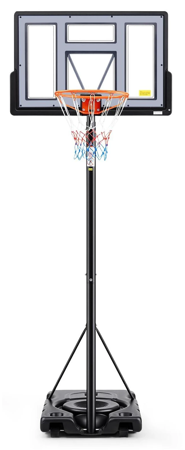 Main image of 6.1-10FT Portable Basketball Hoop Outdoor, Adjustable Height, 44 Inch Shatterproof Backboard/Shock Absorbent Rim, Fillable Base, 2 Wheels for Backyard