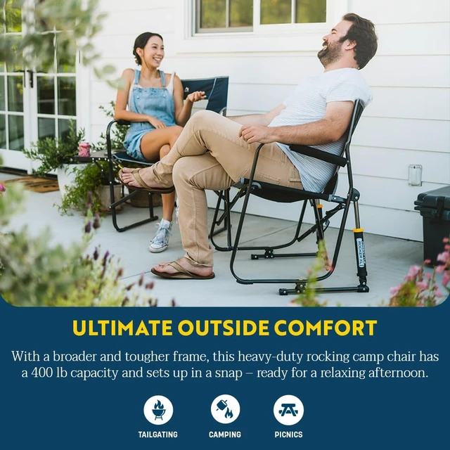 Alt view image 2 of 7 - Freestyle Rocker XL Camping Chair - Indigo Blue