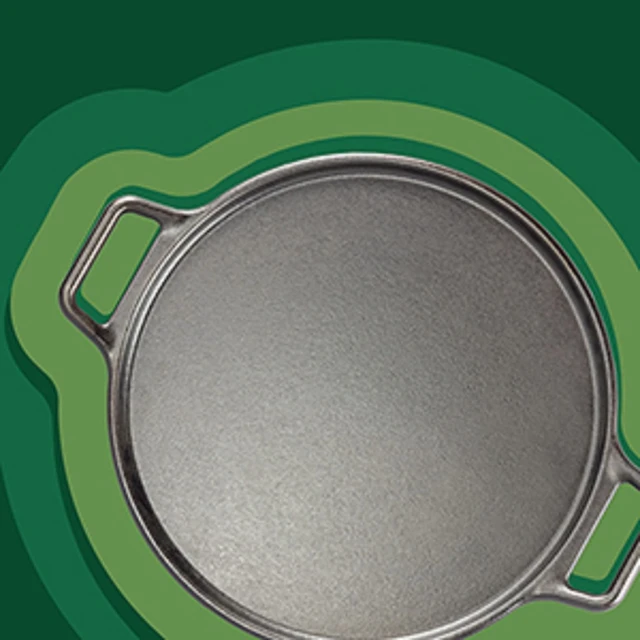 Alt view image 6 of 7 - Pre-Seasoned Cast Iron Pizza Pan with Handles, 14 Inches | Cast Iron Baking Plate for Homemade Crusts & Flatbreads, Durable Heirloom Quality Pizza Pan with Handles