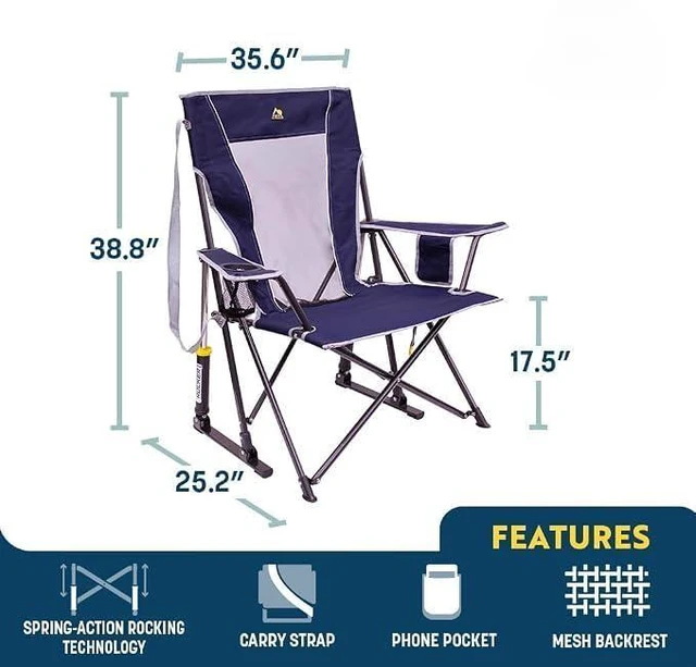 Alt view image 3 of 7 - Comfort Pro Rocker Outdoor Rocking Chair with Beverage Holder