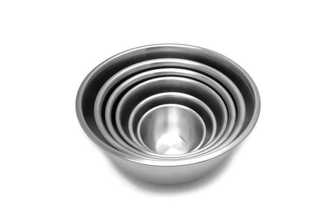 Alt view image 4 of 7 - 6-Piece Nesting Stainless Steel Polished Mixing Bowls Set | 0.5, 1.25, 2.75, 4.25, 6.25 and 10.75 Quart Mixing Bowl Set | Nesting Bowls For Easy Storage | Durable Stainless Steel Bowls