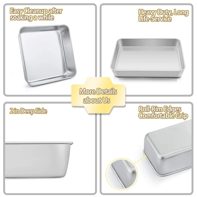 Alt view image 7 of 7 - Stainless Steel Bakeware Set of 11 | Toaster Oven Baking Pan Set, Lasagna Pan, Square & Round Cake Pan, Loaf Pan & Muffin Pan, Healthy & Sturdy, Dishwasher Safe