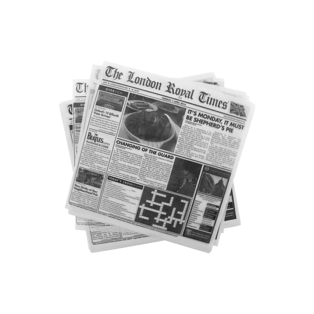 Alt view image 2 of 4 - 12" x 12" White Food-Safe London Newsprint Liner (Pack of 1000)