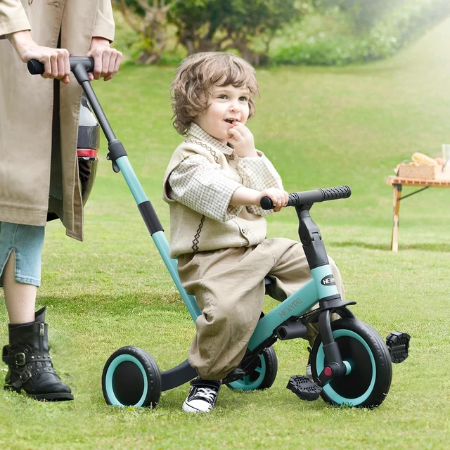 Alt view image 6 of 7 - TR007 5-in-1 Tricycle for Toddlers 1-3, Toddler Bike, Birthday Gift | Toddler Trike with Push Handle Lets Parents Steer and Converts to Balance Bike, Fun Outdoor Toy for Boys and Girls, Blue