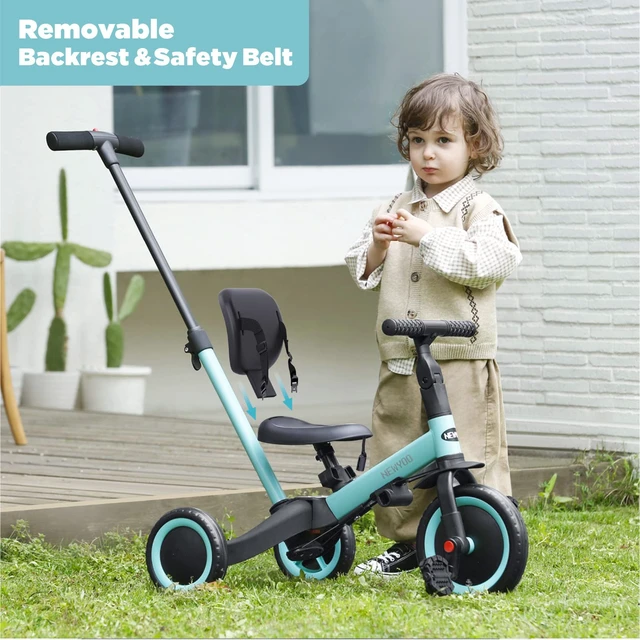 Alt view image 7 of 7 - TR007 5-in-1 Tricycle for Toddlers 1-3, Toddler Bike, Birthday Gift | Toddler Trike with Push Handle Lets Parents Steer and Converts to Balance Bike, Fun Outdoor Toy for Boys and Girls, Blue