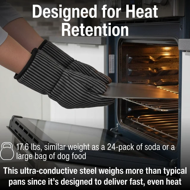 Alt view image 4 of 7 - 16" x 16" Pizza Steel - 1/4" Steel, 17.6 lbs | Multipurpose Cooking Steel for Pizzas, Sourdough, Grilling & More - Made in the USA