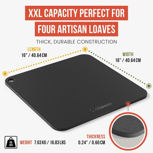 Alt view image 2 of 7 - Pizza Steel for Oven 16"x16", 1/4" Thick, With Lifting Holes | Baking Steel For Oven Doubles As Baking Stone Or Grill Use; Produces Crispy Crust, Restaurant-style Pizza And Sourdough Bread