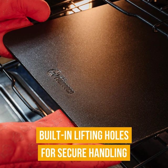 Alt view image 5 of 7 - Pizza Steel for Oven 16"x16", 1/4" Thick, With Lifting Holes | Baking Steel For Oven Doubles As Baking Stone Or Grill Use; Produces Crispy Crust, Restaurant-style Pizza And Sourdough Bread