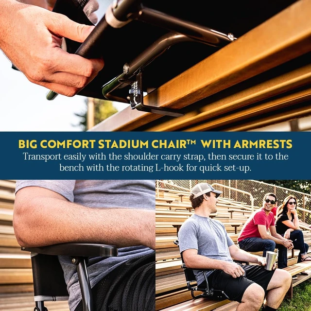 Alt view image 4 of 7 - Big Comfort Stadium Chair With Armrests