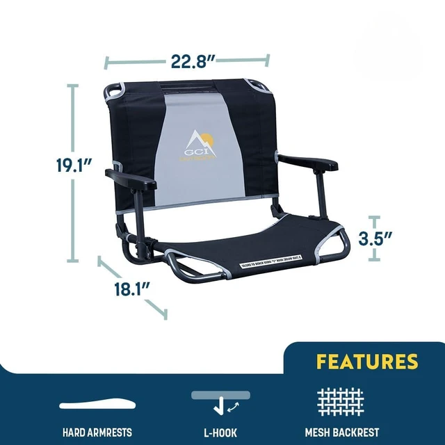 Alt view image 3 of 7 - Big Comfort Stadium Chair With Armrests