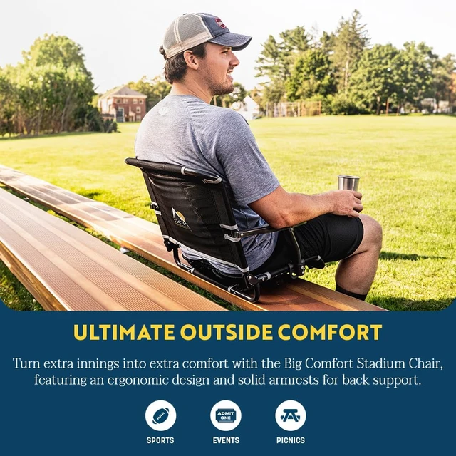 Alt view image 2 of 7 - Big Comfort Stadium Chair With Armrests