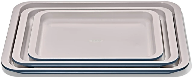 Main image of Good Grips Non-Stick Pro Ceramic Coated Metal Bakeware 3-Piece Sheet | Storm Blue, Professional Bakeware, Multi-Pan Set, Kitchen Essentials, Cookies, Roasting, Vegetables, Meat
