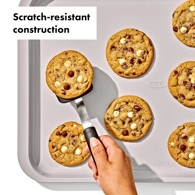 Alt view image 5 of 7 - Good Grips Non-Stick Pro Ceramic Coated Metal Bakeware 3-Piece Sheet | Storm Blue, Professional Bakeware, Multi-Pan Set, Kitchen Essentials, Cookies, Roasting, Vegetables, Meat