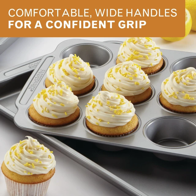 Alt view image 5 of 7 - Nonstick Bakeware Set with Cooling Rack for Baking, 10-Piece | Easy release and cleanup, baking set with baking cooling rack for everyday baking, gray baking pans set non stick