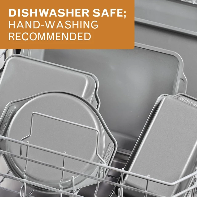 Alt view image 6 of 7 - Nonstick Bakeware Set with Cooling Rack for Baking, 10-Piece | Easy release and cleanup, baking set with baking cooling rack for everyday baking, gray baking pans set non stick