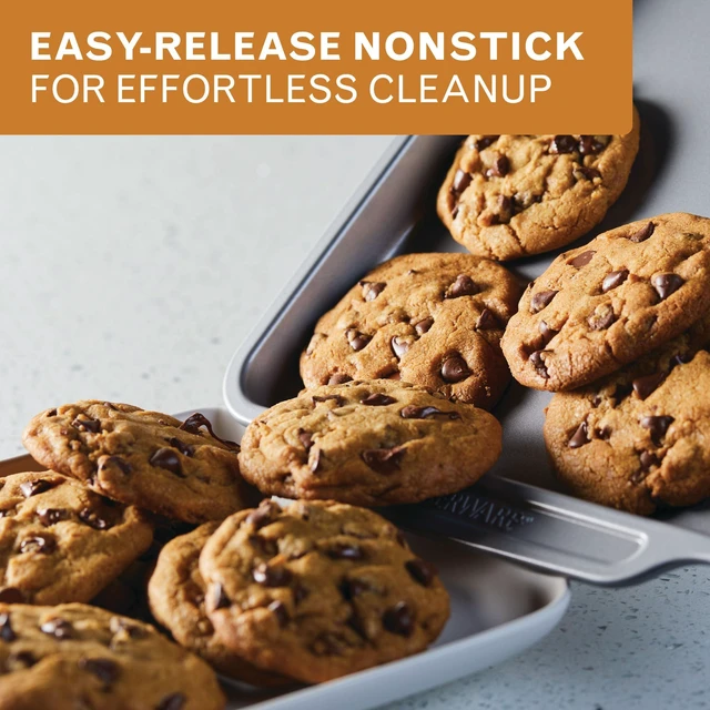 Alt view image 4 of 7 - Nonstick Bakeware Set with Cooling Rack for Baking, 10-Piece | Easy release and cleanup, baking set with baking cooling rack for everyday baking, gray baking pans set non stick