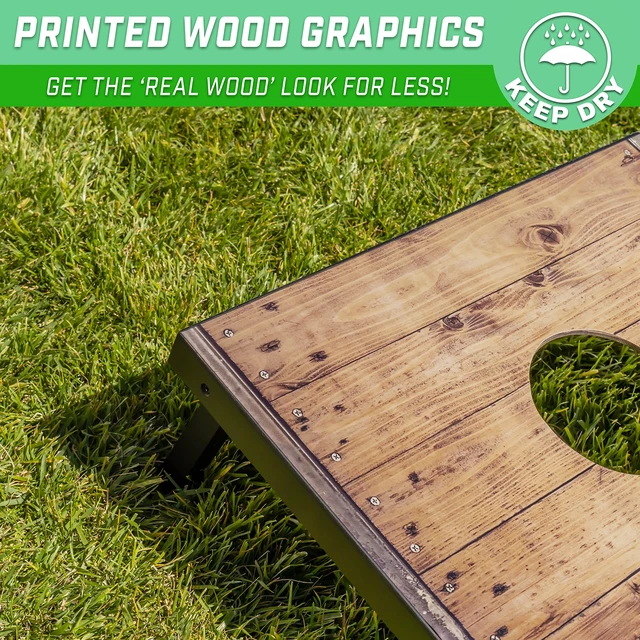 Alt view image 3 of 6 - 3 x 2 ft Rustic Design Cornhole Game Set - Includes Two 3 x 2 ft Boards, 8 Bean Bags, and Carry Case