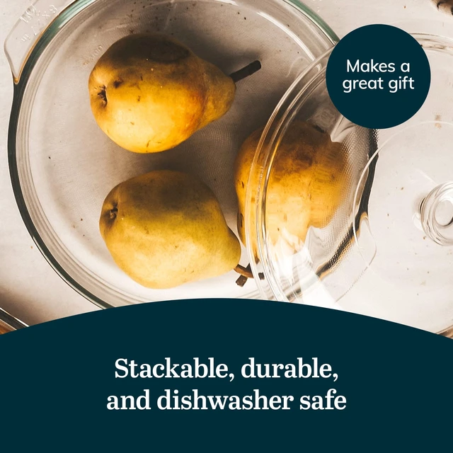 Alt view image 5 of 5 - Baker's Basics Glass Casserole Dish Set with Covers, 3-Piece | Curved Pedestal Display baked goods, pastries, cupcakes, and pies with a clear cover for serving and freshness