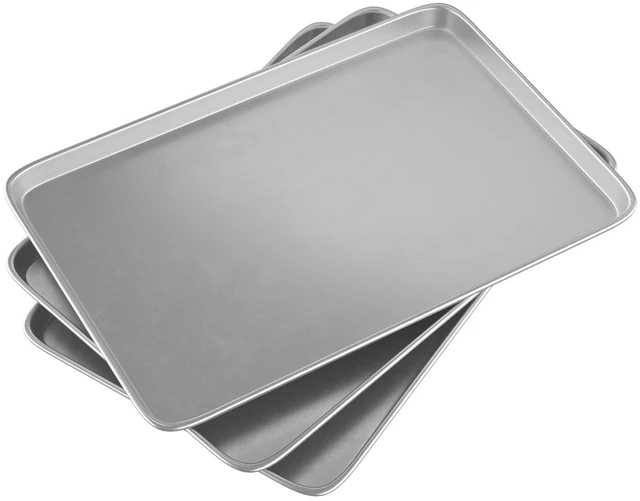 Main image of 16× 24 Inch Cookie Sheet Pans Set of 3-Baking Tray Jelly Roll Pan Set Commercial Grade Aluminum Coated Statinless Steel Bun Pan for Oven,Freezer,Bakery Hotel Restaurant
