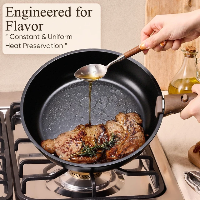Alt view image 6 of 7 - 21pcs Pots and Pans Set Non Stick, Detachable Handle Cookware, Black | Induction Compatible, Dishwasher & Oven Safe, Space Saving, for Camping/RV/Traveling, Kitchen Cooking Set, House Warming Gift