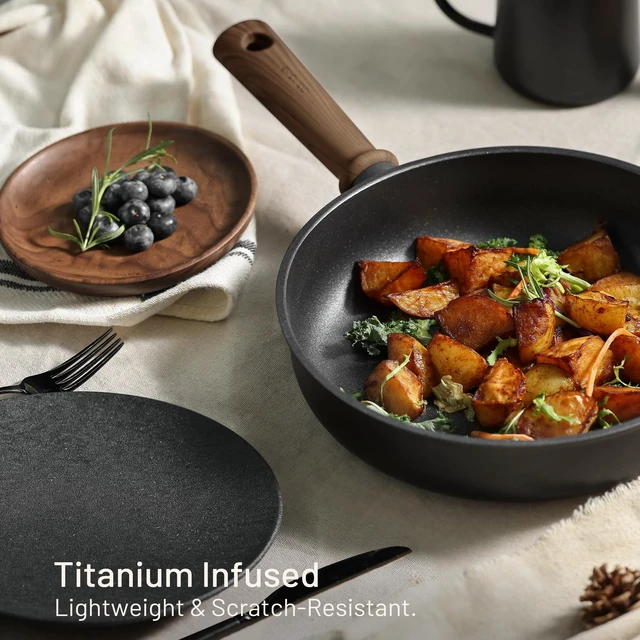 Alt view image 6 of 6 - 21pcs Pots and Pans Set, Nonstick Cookware Sets | Titanium Reinforced Coating, Scratch-Resistant, Easy to Clean, Even Heating, Induction Compatible, with Frying Pans Set