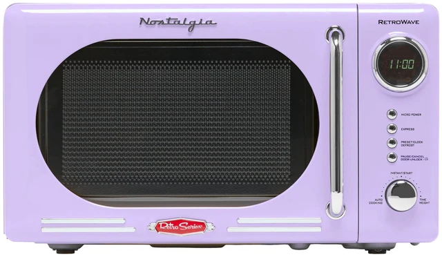 Main image of Countertop Microwave Oven with Easy Clean Interior- Retro Microwave with LED Display & Child Lock- Compact 0.7 Cu Ft Oven With 12 Pre-Programmed Settings for any kitchen- 700-Watts- Lavender