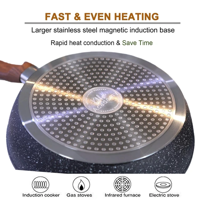 Alt view image 3 of 7 - Pots and Pans Set Non Stick, 12pcs Induction Cookware | Nonstick Kitchen Cookware Set, Black Granite Cooking Pans, PFOS & PFOA Free, Easy Food Release, Fast & Even Heating