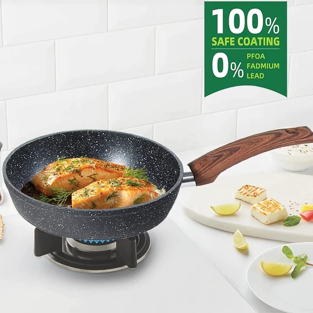 Alt view image 4 of 7 - Pots and Pans Set Non Stick, 12pcs Induction Cookware | Nonstick Kitchen Cookware Set, Black Granite Cooking Pans, PFOS & PFOA Free, Easy Food Release, Fast & Even Heating