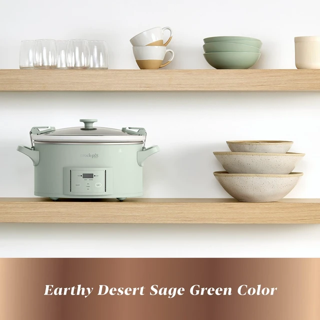 Alt view image 2 of 6 - Design Series 7-Quart Programmable Slow Cooker, Desert Sage Green
