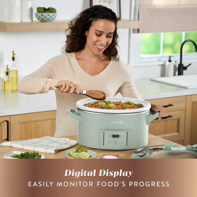 Alt view image 4 of 6 - Design Series 7-Quart Programmable Slow Cooker, Desert Sage Green