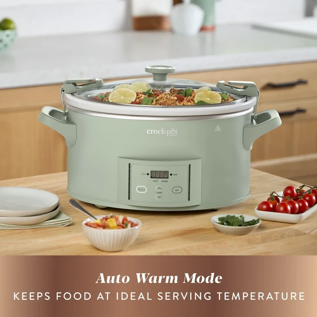 Alt view image 6 of 6 - Design Series 7-Quart Programmable Slow Cooker, Desert Sage Green