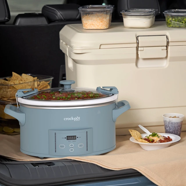 Alt view image 5 of 7 - Design Series 7-Quart Programmable Slow Cooker, Morning Haze Blue