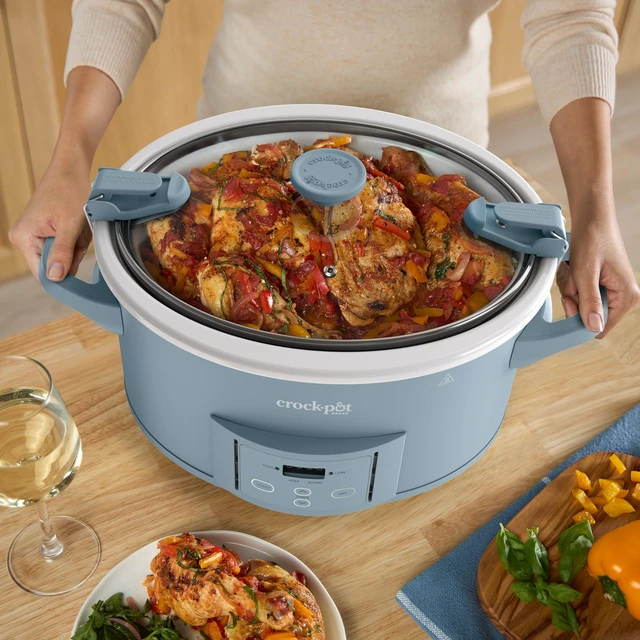 Alt view image 7 of 7 - Design Series 7-Quart Programmable Slow Cooker, Morning Haze Blue
