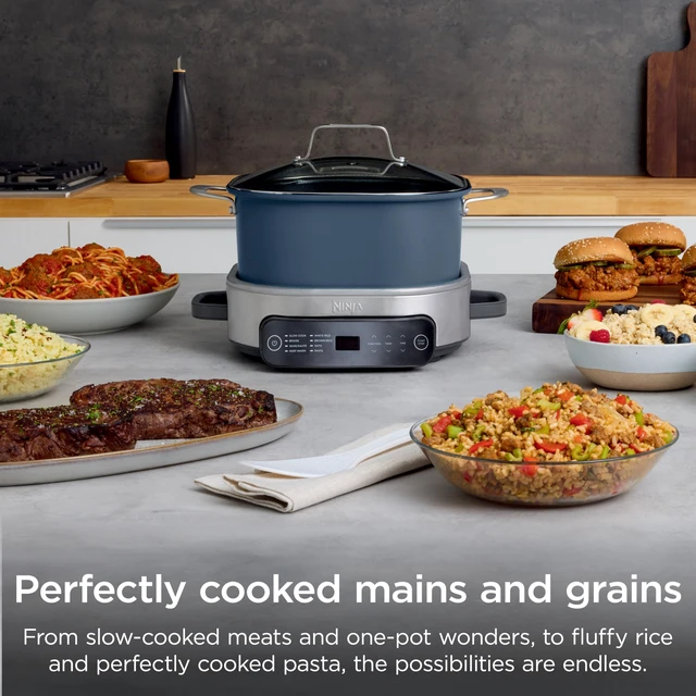 Alt view image 4 of 7 - Everyday PossibleCooker Pro, 6.5-qt, Midnight Blue, MC1101 | 10-in-1, 8 functions: Slow Cook, Sear/Sauté, Braise, Rice, Oats & Pasta. Replaces 10 appliances, cool-touch handles.