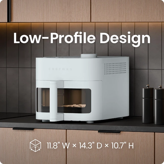 Alt view image 7 of 7 - Crispinator Air Fryer 6-in-1 with 8 Qt capacity, 450°F Max Temp with TurboFry Pro Technology for Fast and Even Results, Viewing Window, Nonstick Ceramic Basket