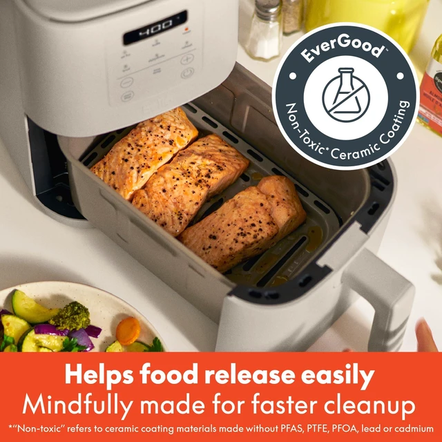 Alt view image 5 of 7 - Fits anywhere Slim 4qt Air Fryer, Non-Toxic Coating, Oatmilk